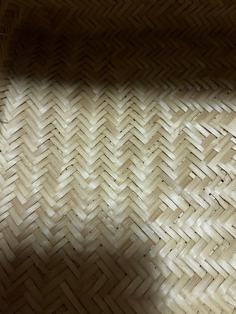 ヴィンテージ　竹行李ボックス　こうり　竹籠　網代　白竹　竹細工　竹工芸　小物入れ