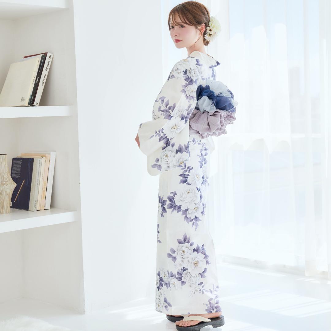 新品 浴衣 セット 浴衣セット ゆかた レディース 大人 水色 白 Y5-2
