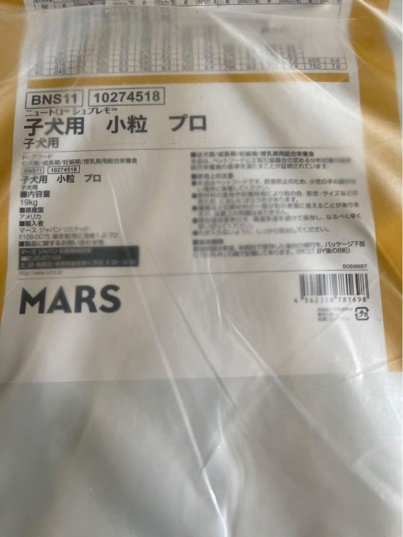 Nutro Supremo 子犬用 ドライフード 19kg