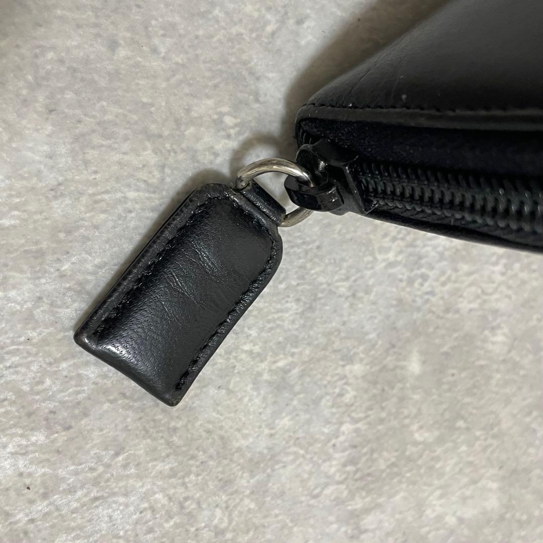 希少　PRADA プラダ　ラウンドジップ　キーケース　6連　レザー　ブラック