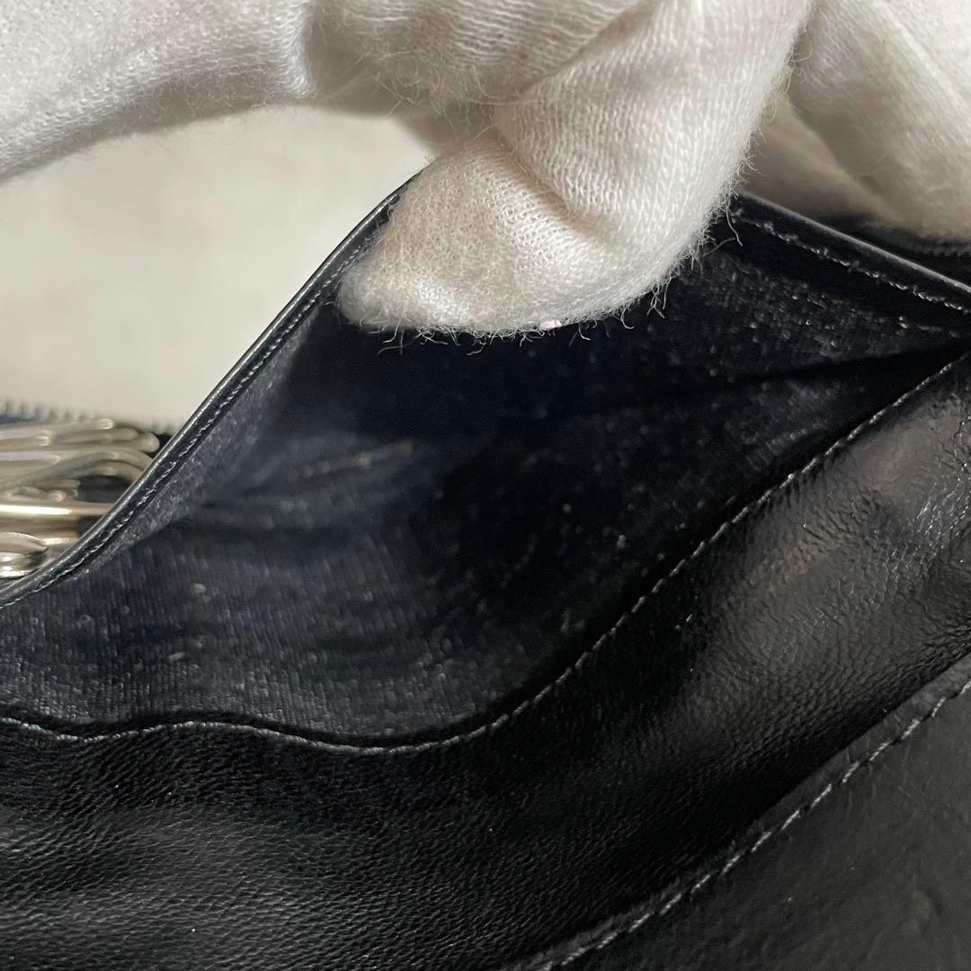 希少　PRADA プラダ　ラウンドジップ　キーケース　6連　レザー　ブラック