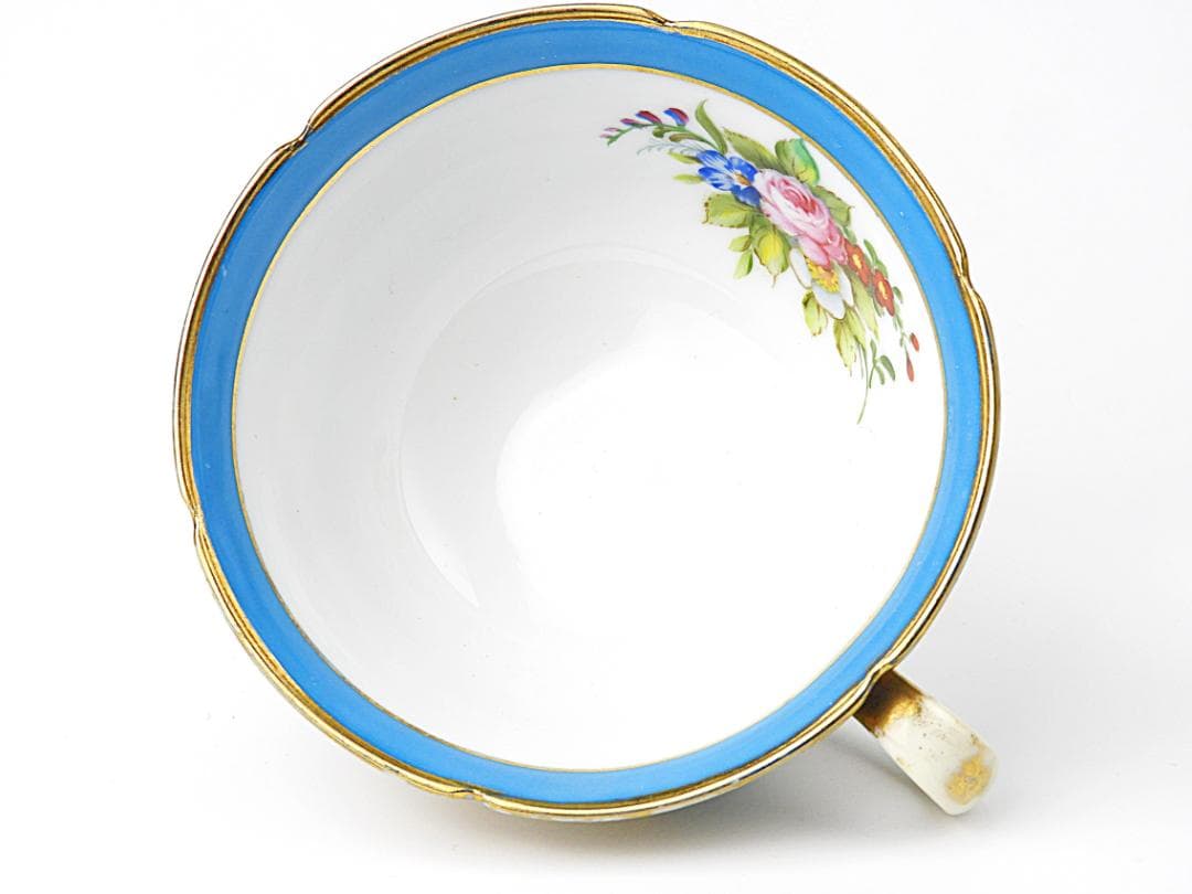 オールドノリタケ 金彩 ターコイズ 薔薇 カップ トリオ