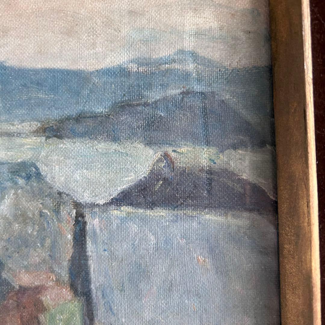 画家　木村辰彦　油絵　外房の漁村　太海村