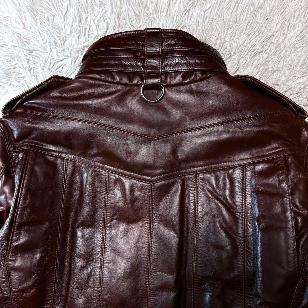 haruf 馬革ホースハイド レザージャケット ダウン90% ラビットファー