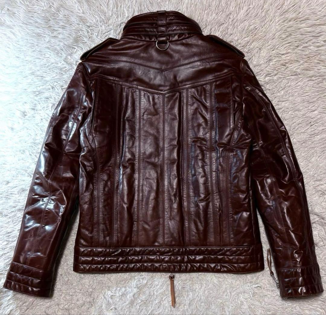 haruf 馬革ホースハイド レザージャケット ダウン90% ラビットファー