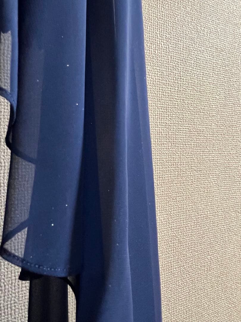 ネイビー シフォン カバーアップ ケープ ストール　パーティードレス用
