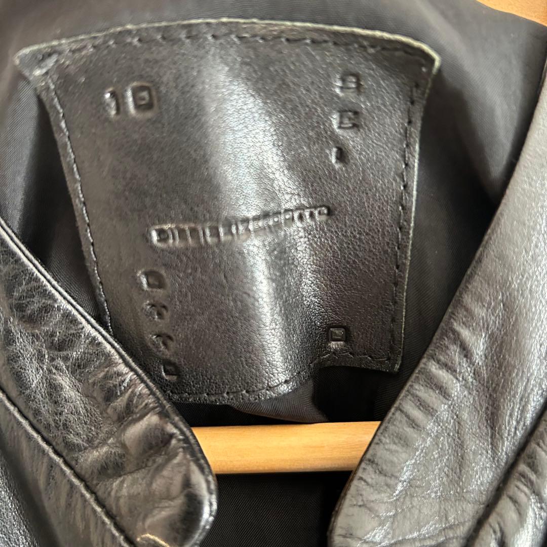 10sei0otto レザージャケット　ノーカラー　ブラック