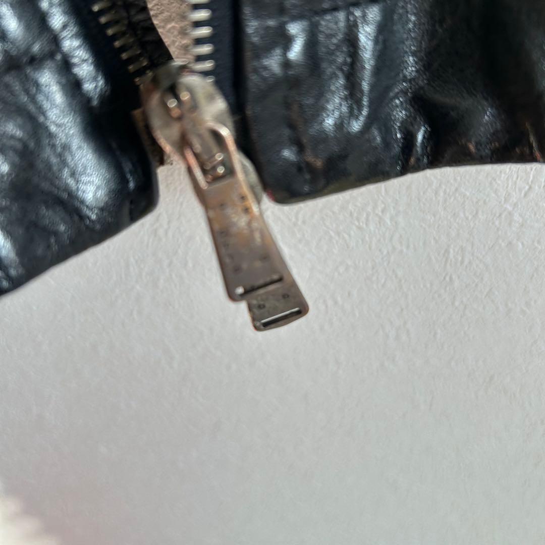 10sei0otto レザージャケット　ノーカラー　ブラック