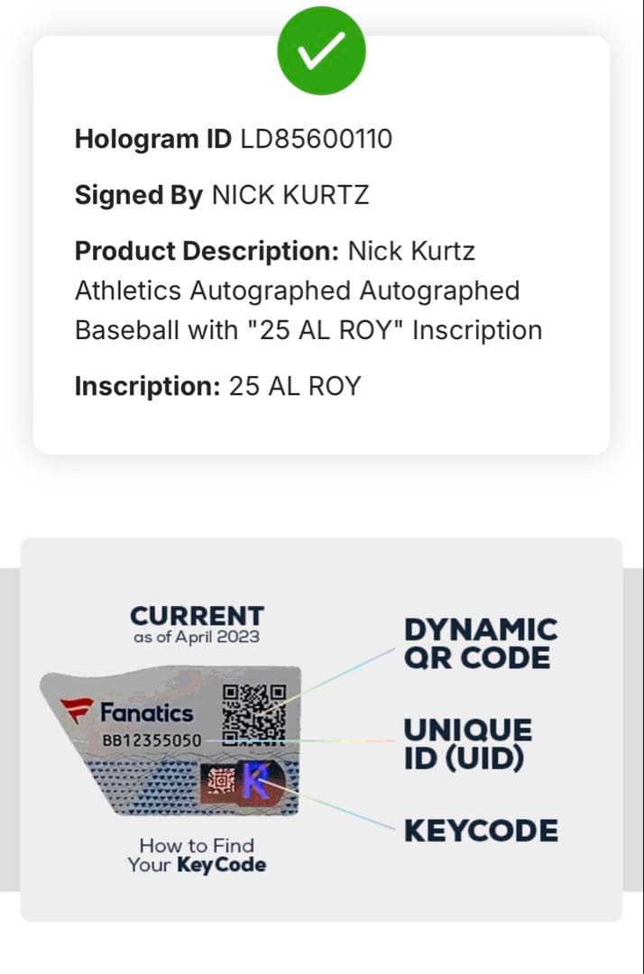 S*7様 Nick z ニックカーツ直筆サインRookie of the