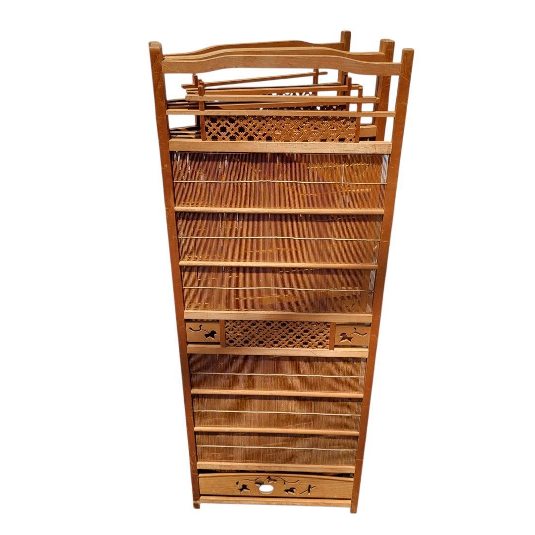 【希少】簾屏風 御簾屏風 彫り パーテーション 衝立 ヴィンテージ 昭和レトロ