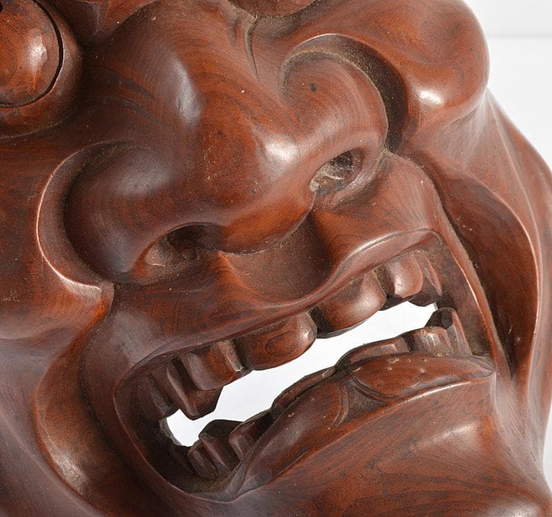 能楽　雅楽　能面　木彫　出目作　釣眼　M　R4854