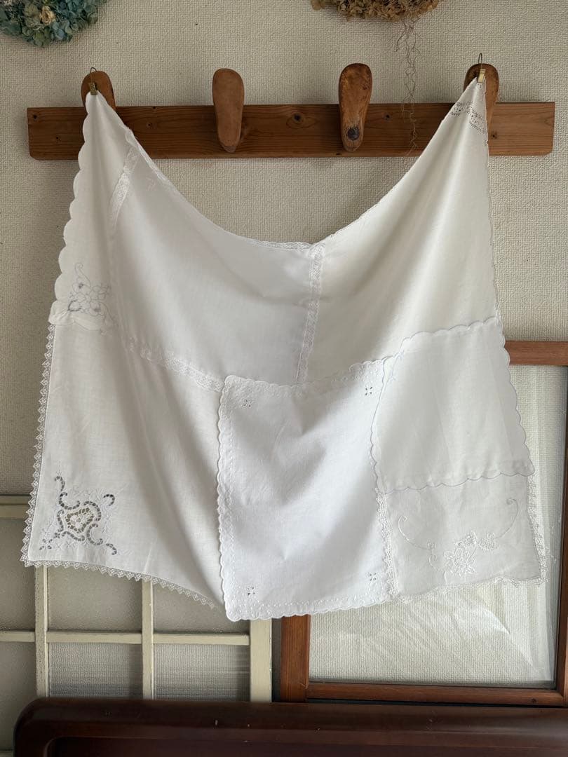 SALE❣️フランスアンティーク花柄刺繍レースクロスカーテンஐ⑥