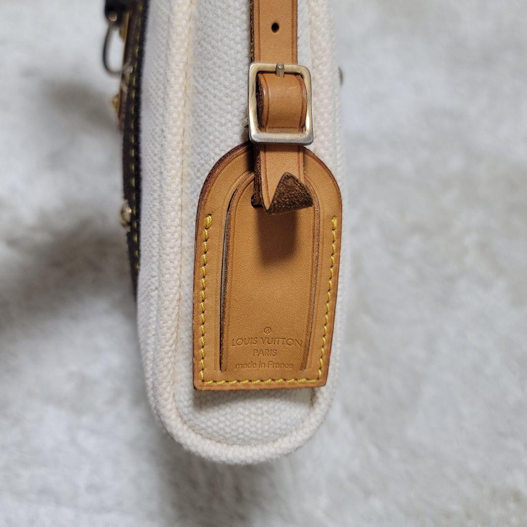 ルイヴィトン アンティグア カバ PM ハンドバッグ ホワイト ブラウン