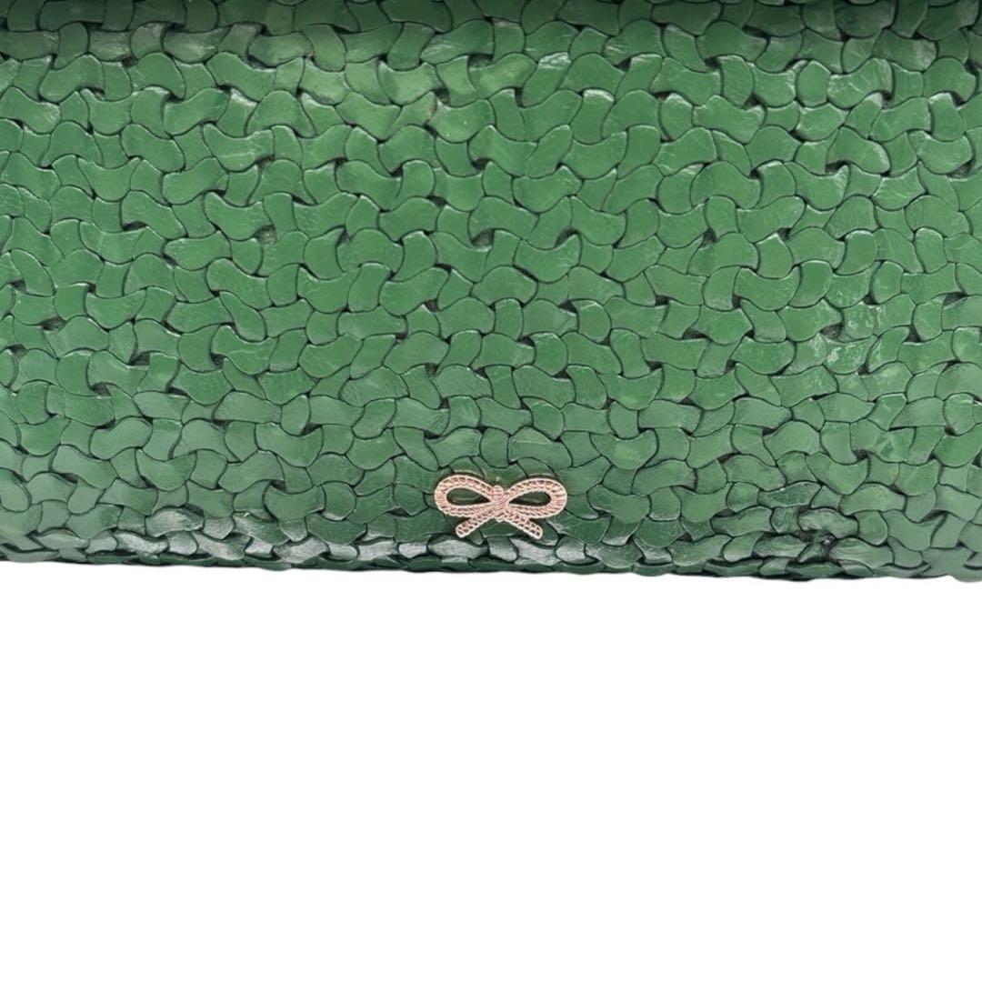 良品◎ アニヤハインドマーチ 斜めがけ可 ショルダーバッグ レザー グリーン