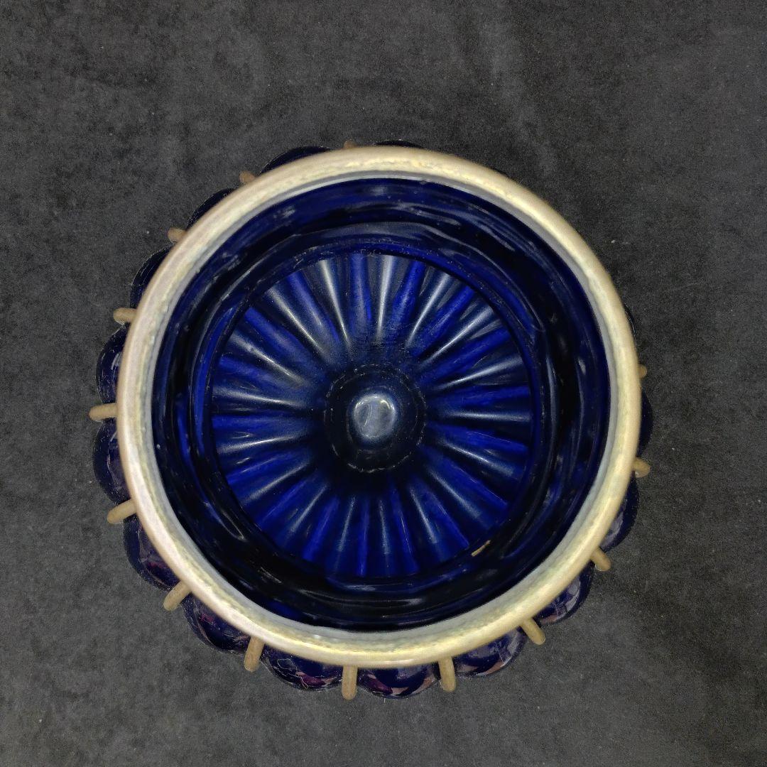 コバルトブルー ガラス製 花瓶 ボウルセット