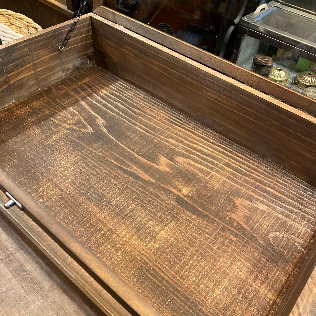 大きめ木製ガラスケース