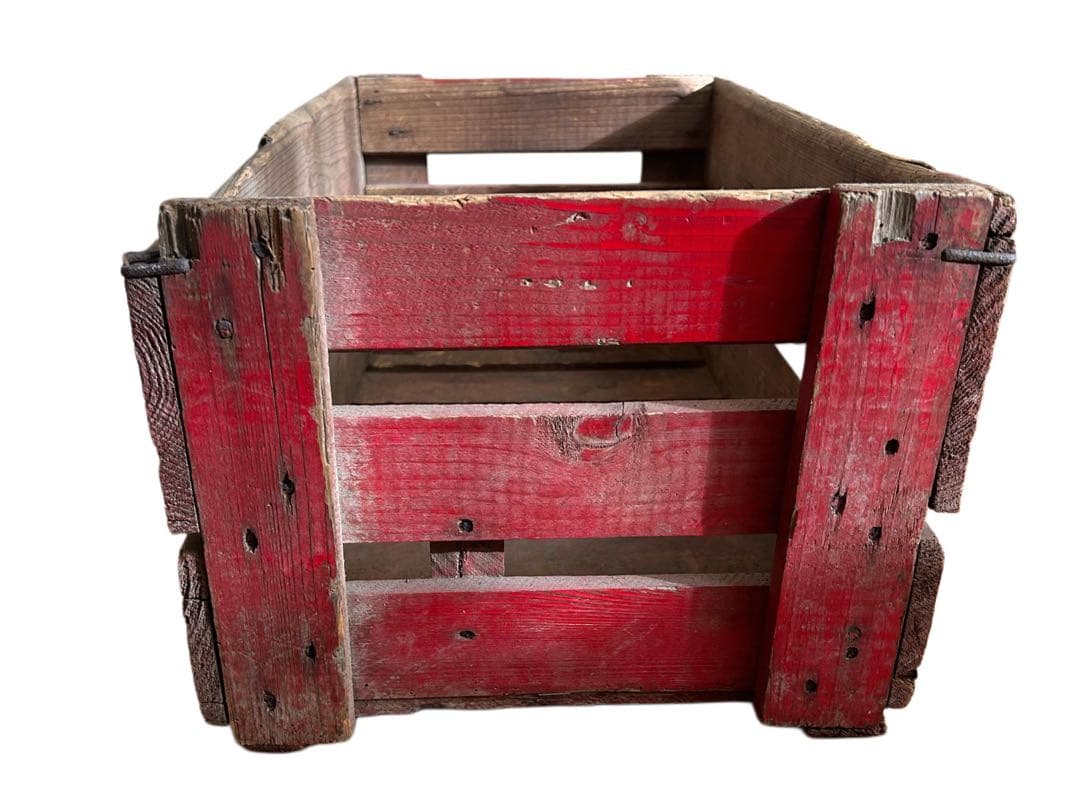 60s ビンテージ アンティーク 雑貨AMSTEL ビール 木製 ボックス 赤
