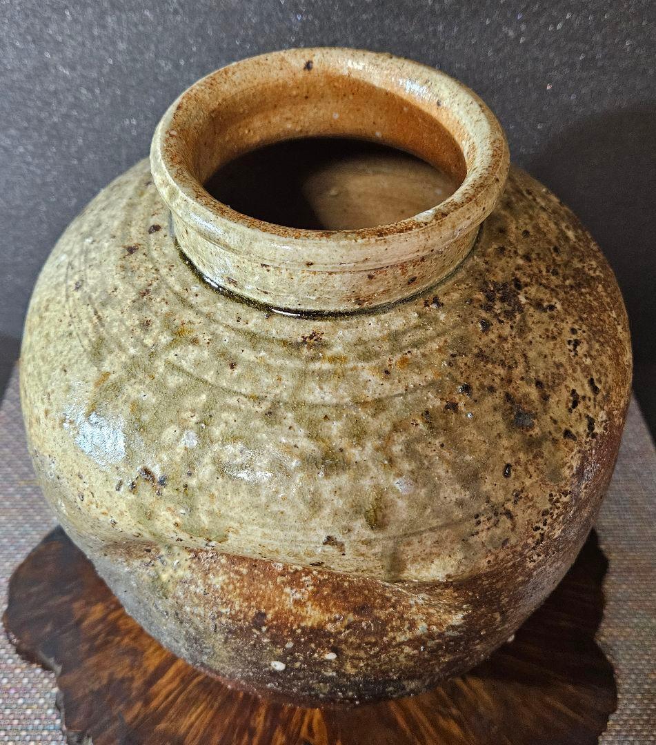 伊賀焼　森里香山作　窯変　高約28.0cm壺　大壺　花入　オブジェ定価30万円