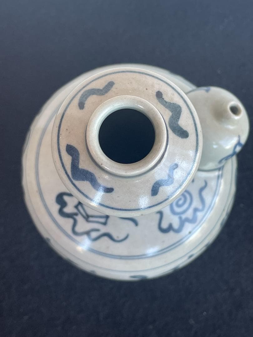 明 中国美術 青花 染付 唐草 乳瓶 景徳鎮窯系 軍持 水瓶 乳首 徳利 酒器