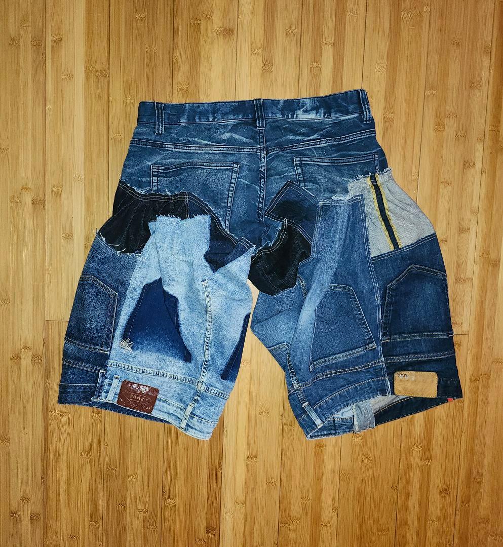 リメイクデニム　バルーンハーフパンツ