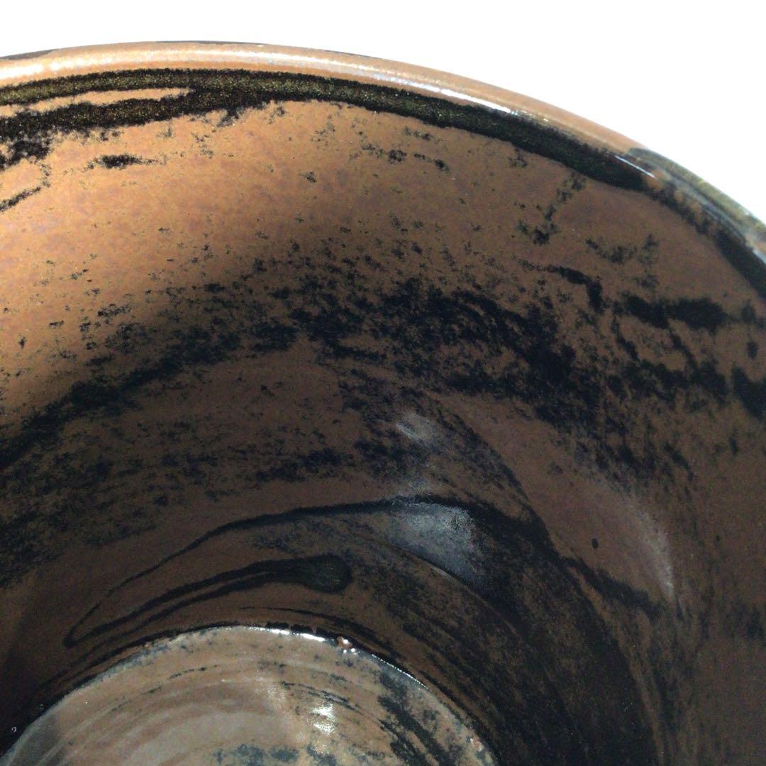 Ｐ３２５　水指　『膳所焼』『雄松苑造』『一重口水指』　共箱　茶道具