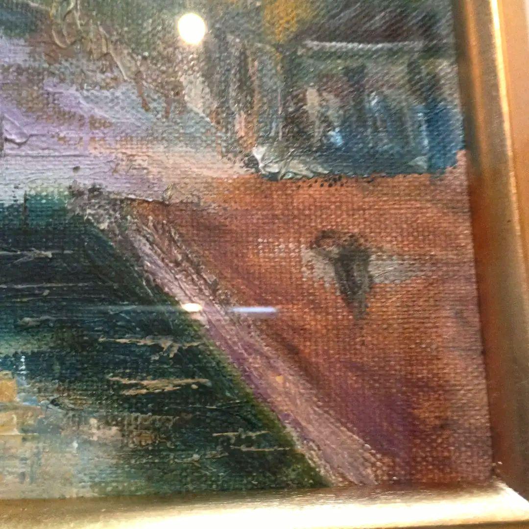 絵画　油彩　Shindo Mori サンマルタン運河　F3 　森真道　S