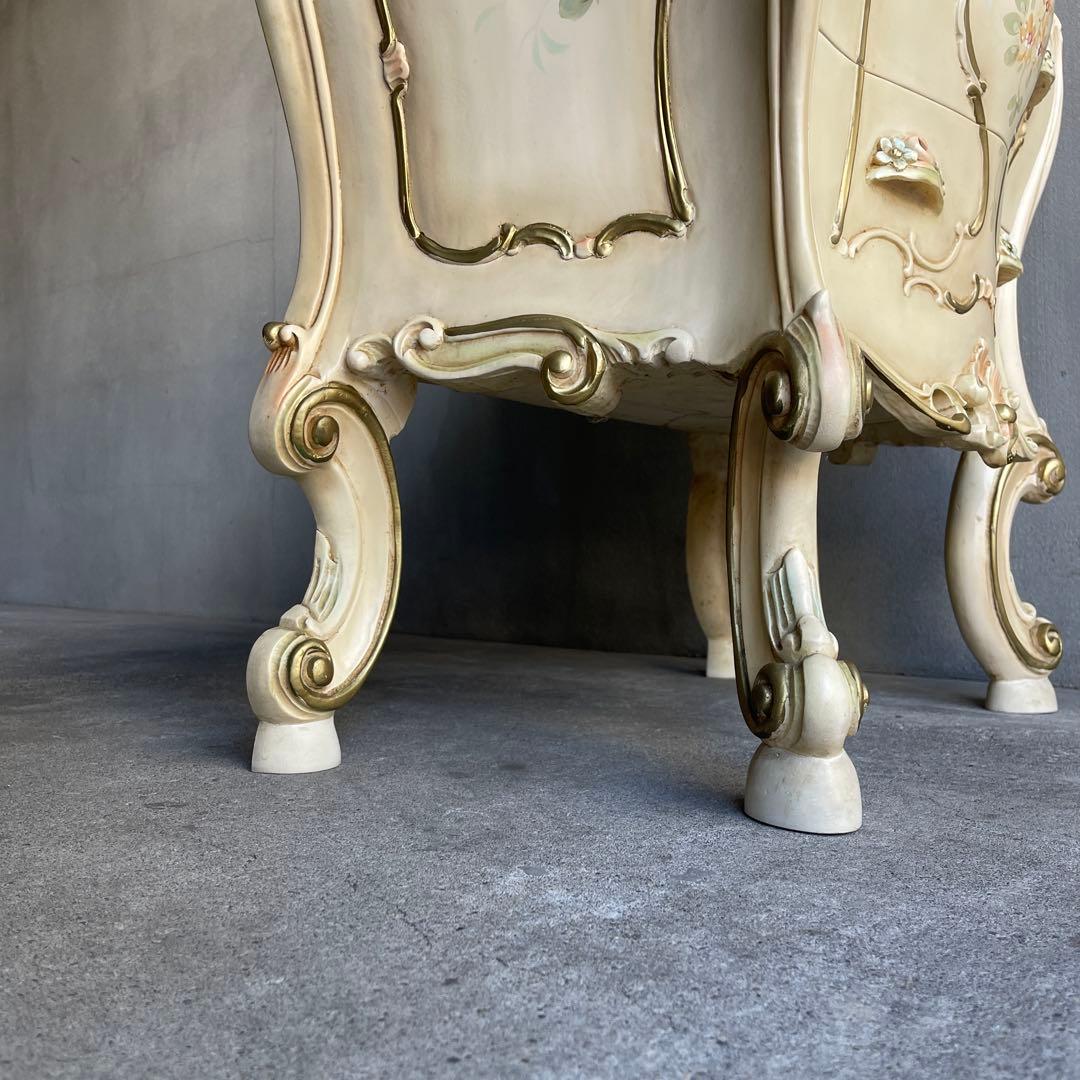 ナイトテーブル　3段チェスト　ロココ様式　姫系　オールドビンテージ