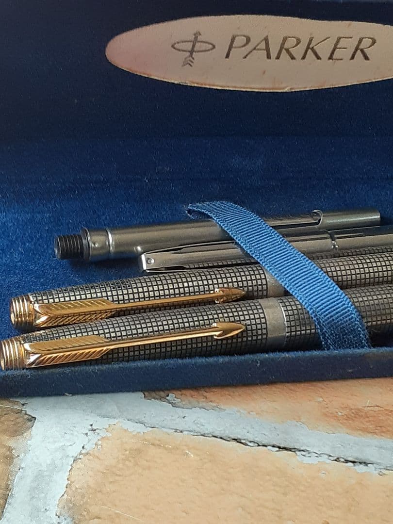 へ*可様 Parker 万年筆セット シルバー メッシュデザイン