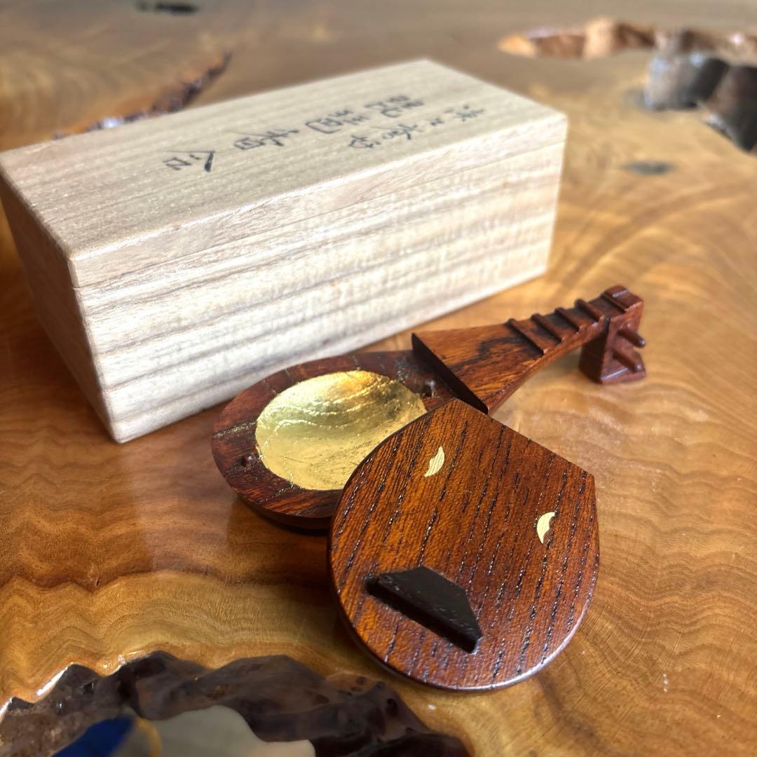 道場宗廣 琵琶香合 茶道具 共箱