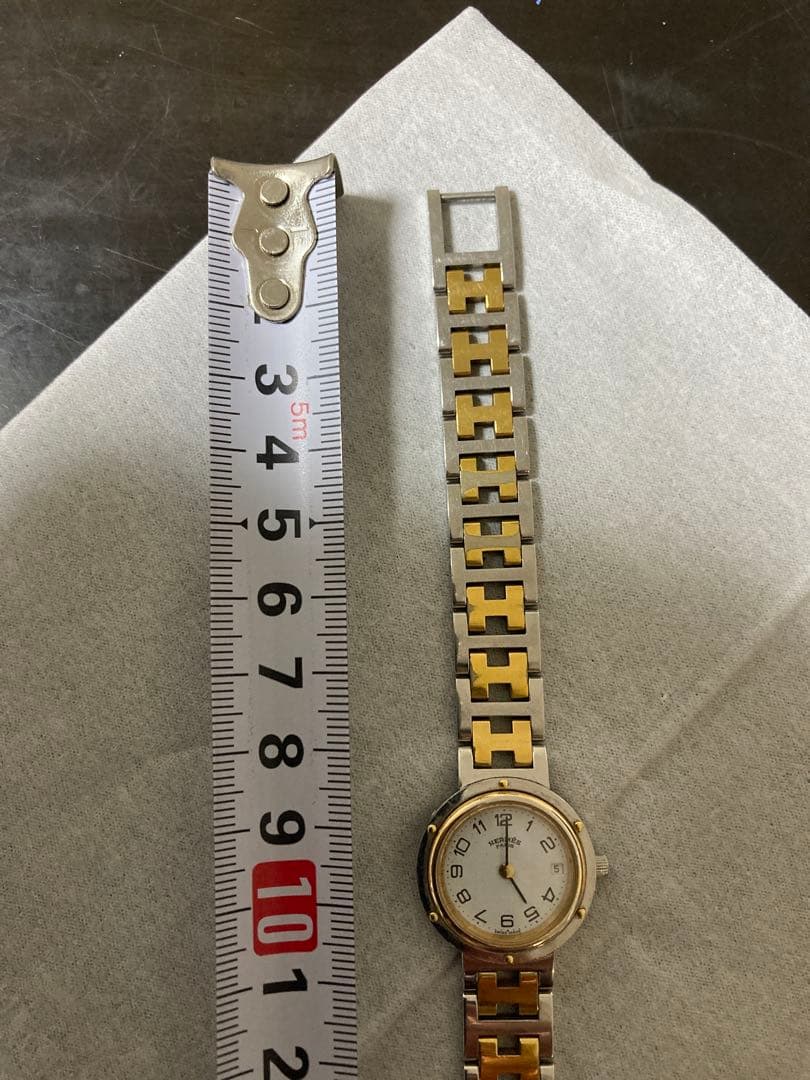 HERMES アナログ時計 シルバー/ゴールド