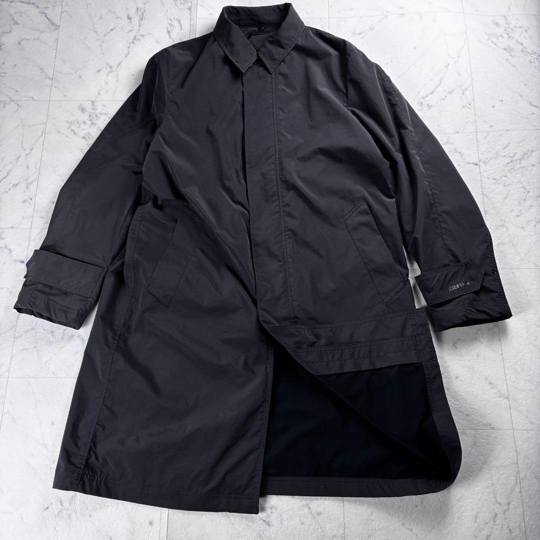 美品 ブリーフィング ウィルラウンジ パッカブルコート ステンカラー グレー L