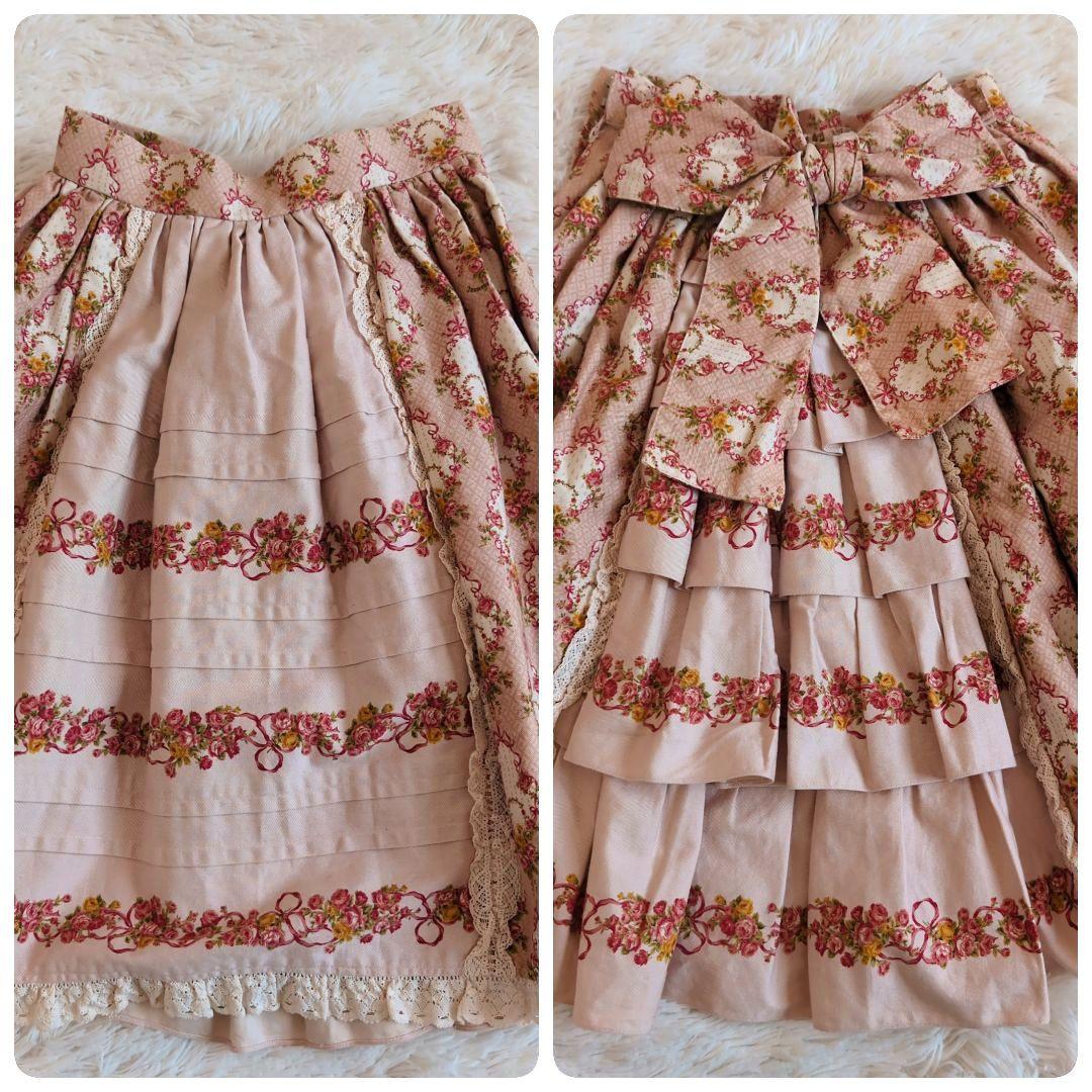 イノセントワールド　ポンパドゥール　スカート　フリル　ウエストリボン　ピンク