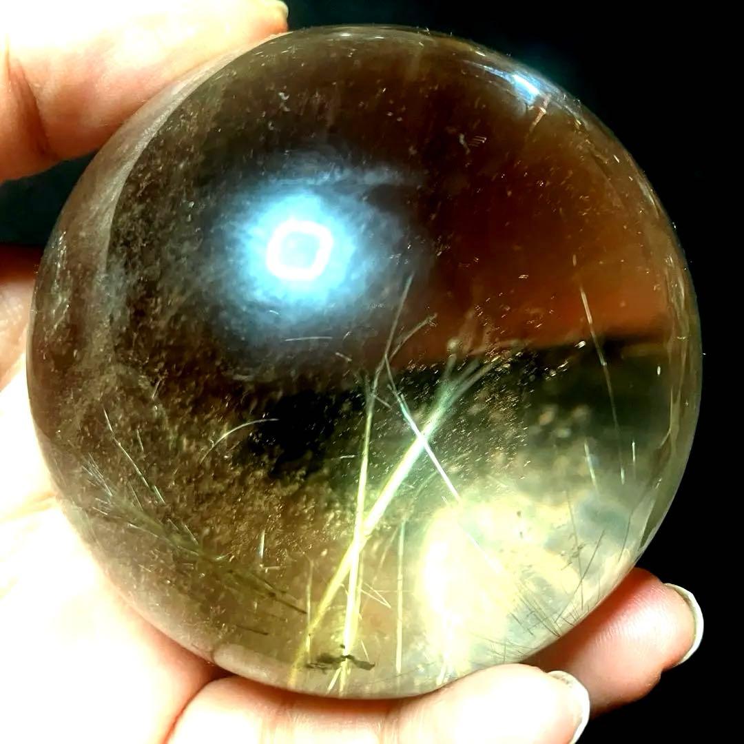 超大玉　70mm ゴールドルチルクォーツ　金針水晶　パワーストーン