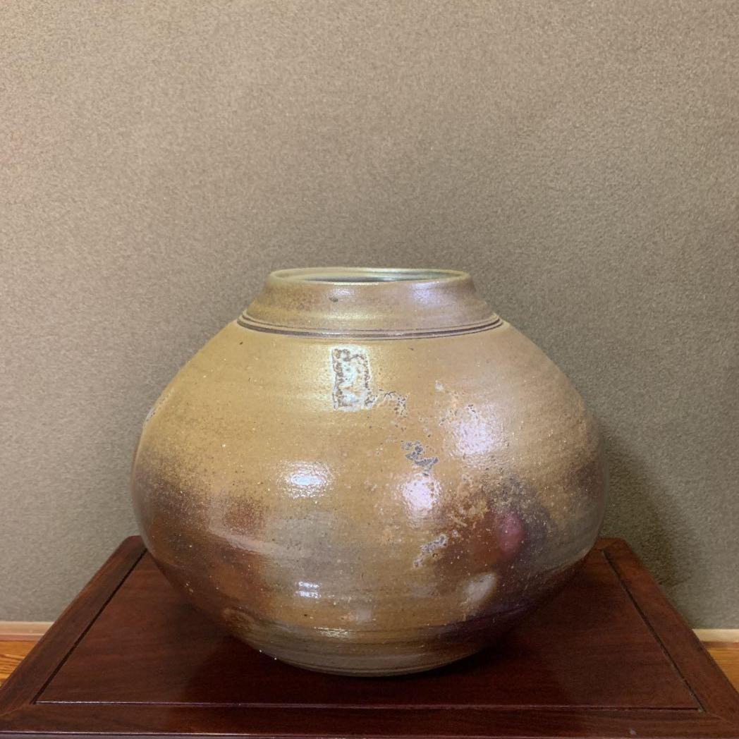 備前焼物故作家　武用　真（ぶようしん）花瓶・壺（共箱・共布・栞、付）お正月に！！