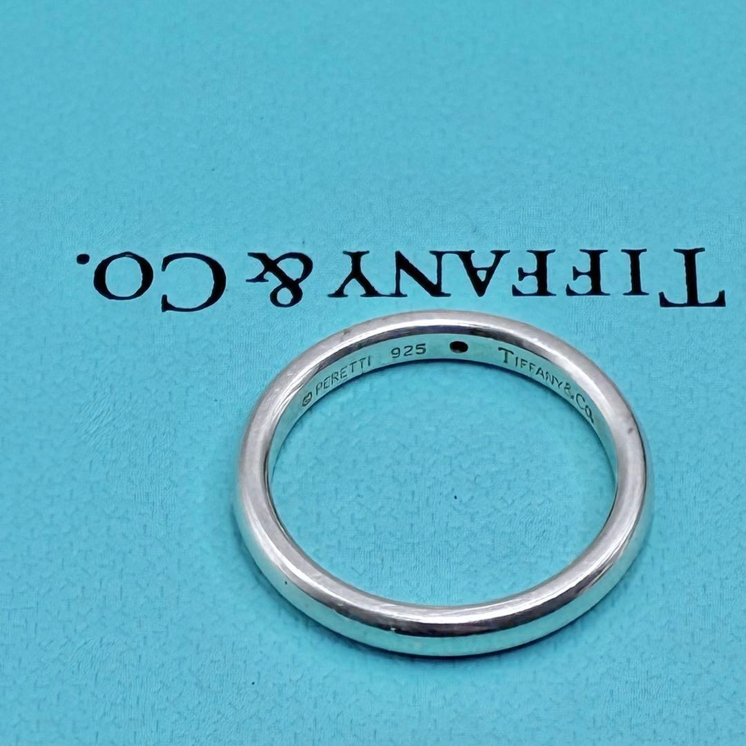 ティファニー　13号　スタッキング　バンド　リング　　シルバー　ピンクサファイア