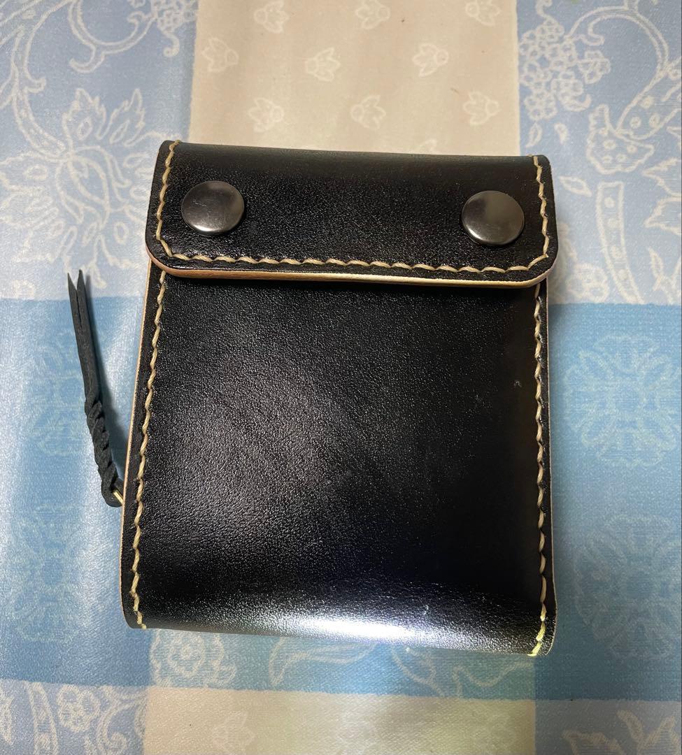 トラッカーウォレット　part5 ミドルサイズ　ミドルウォレット　黒　本革