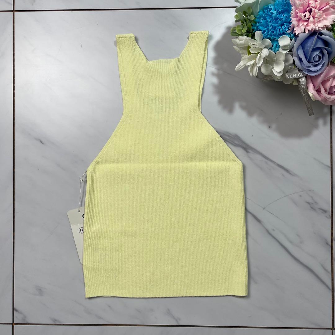 新品 CHANEL 01C タンクトップ レーヨン イエロー 38