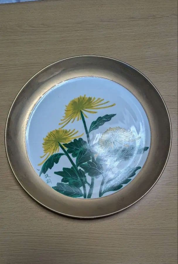 タンポポの金縁プレート