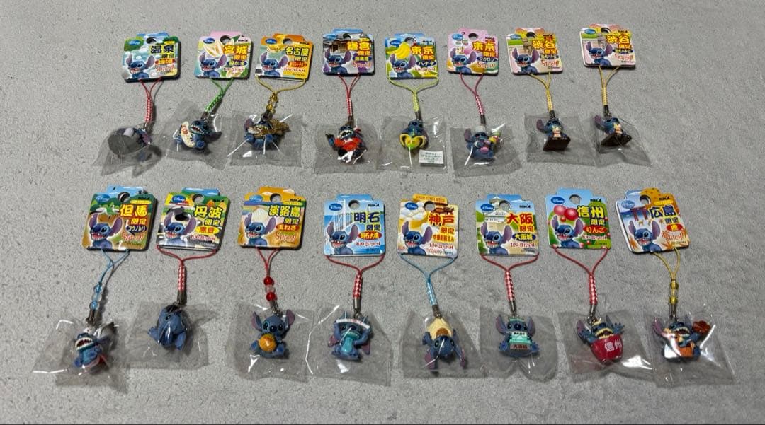 ご当地スティッチ ストラップ 38点セット 未使用品