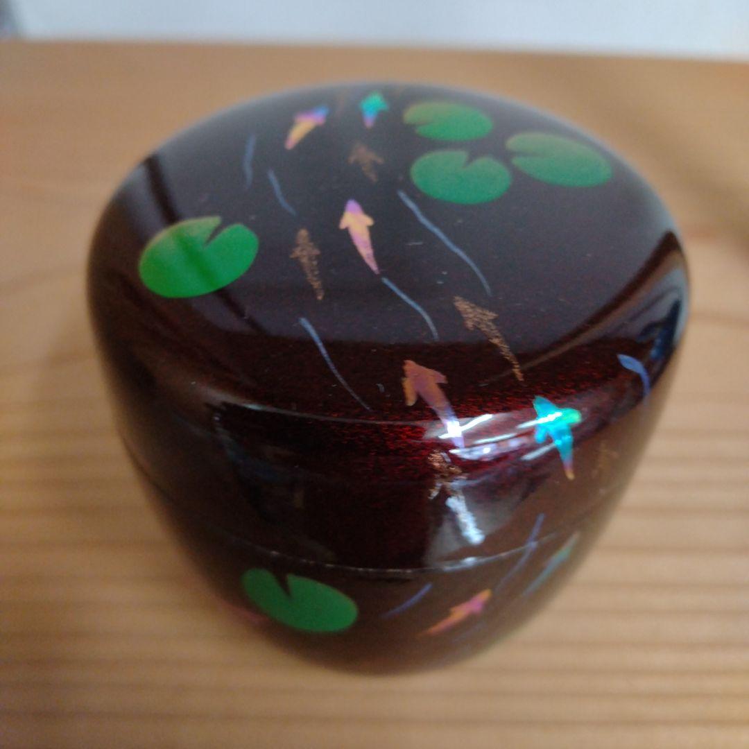 茶道具　期間限定特価　メダカ蒔絵中棗　内梨子地　新品未使用品