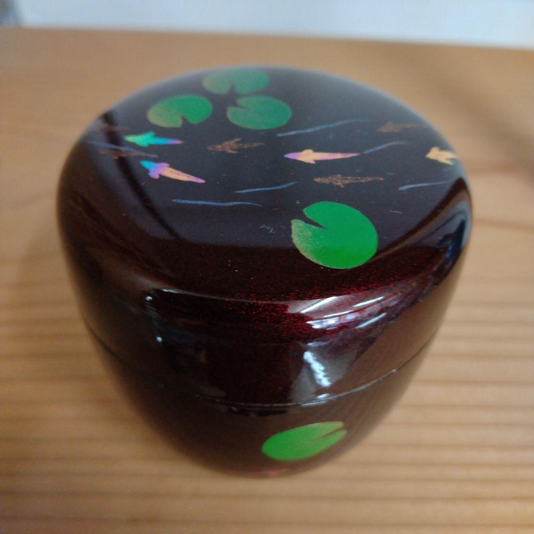 茶道具　期間限定特価　メダカ蒔絵中棗　内梨子地　新品未使用品