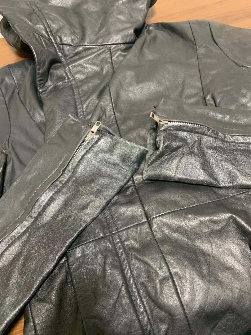 [00s EKAM] シングルライダース レザージャケット S 羊革 ブラック