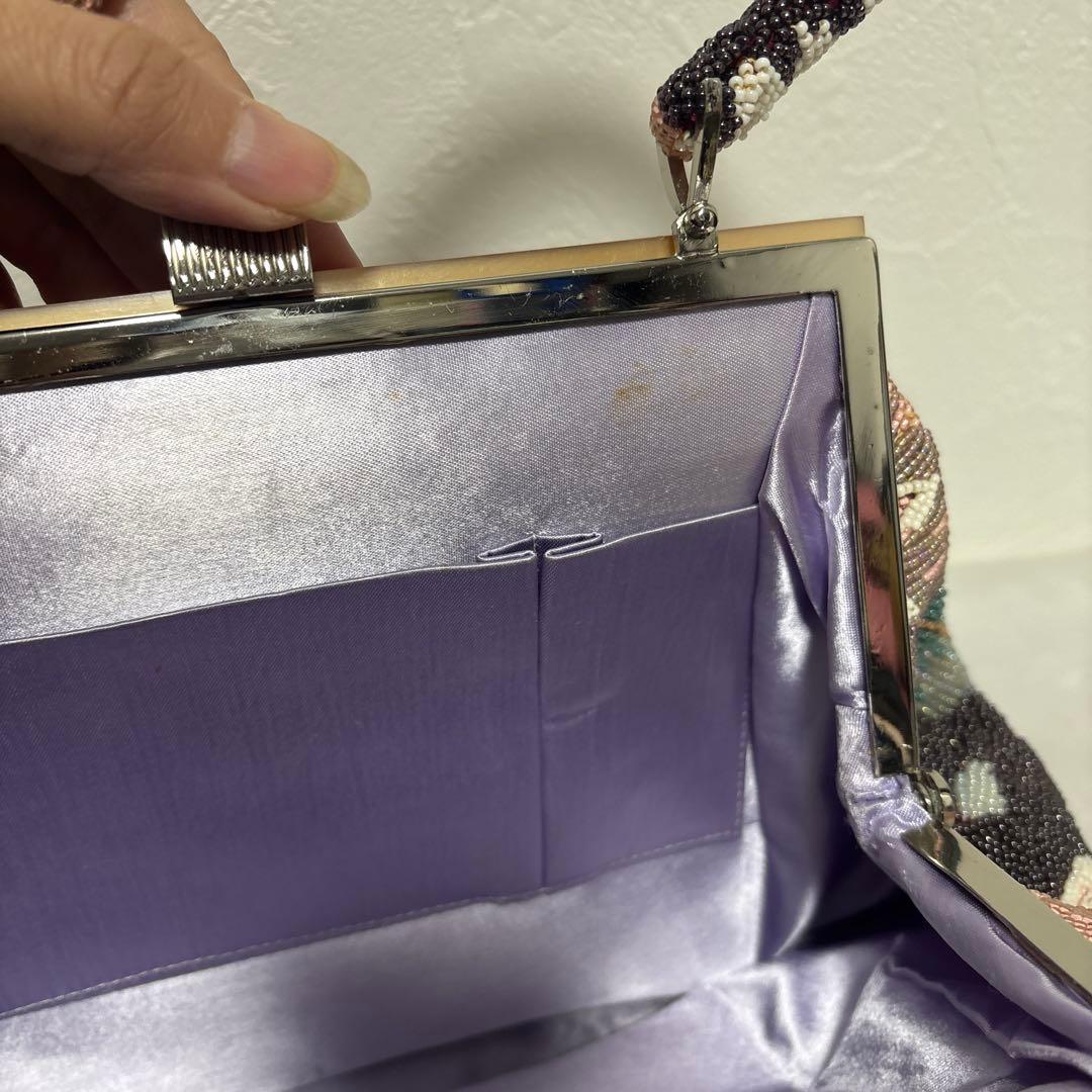 花柄ビーズバッグ/ビーズバック/和装/ヴィンテージ