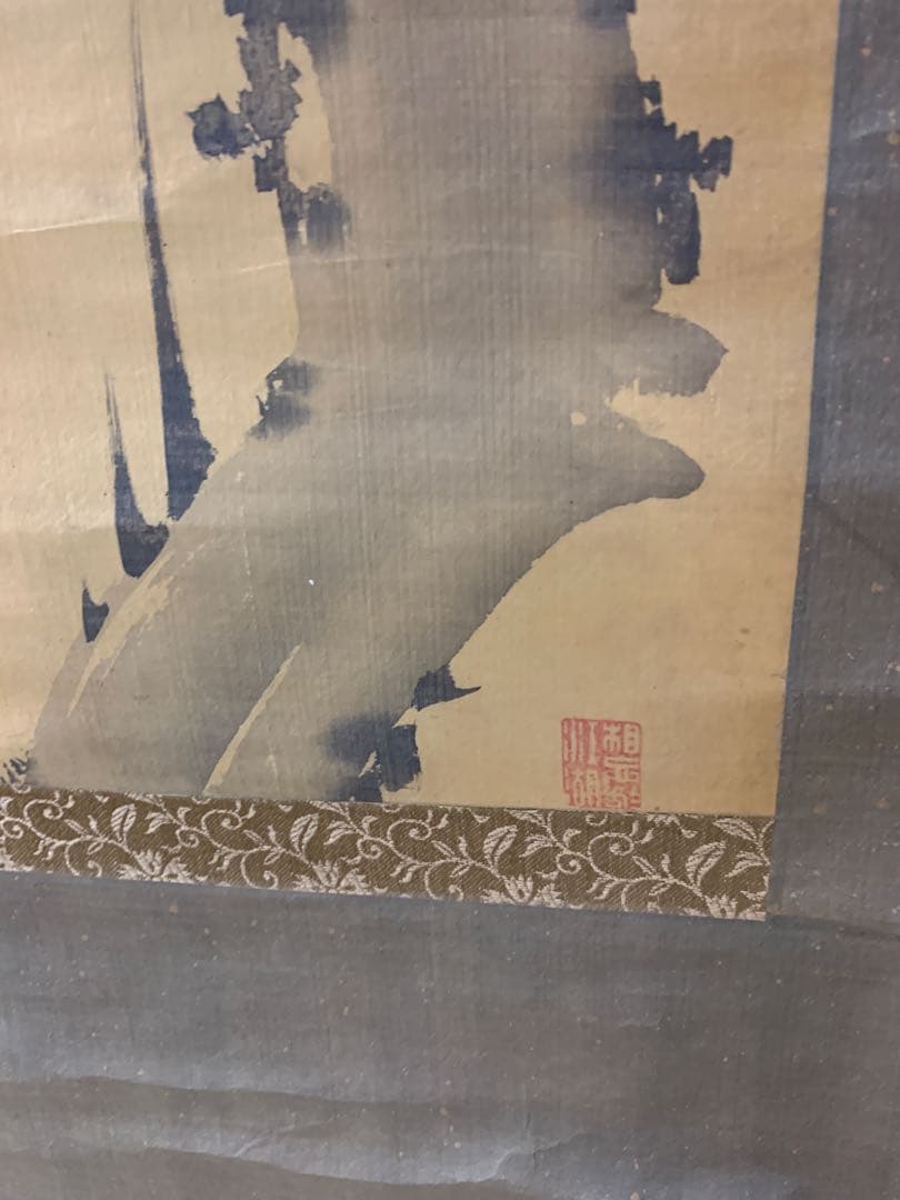 『X6346』沢梅隝 水墨梅画讃 絹本 澤三石 安永元年生まれ 掛軸