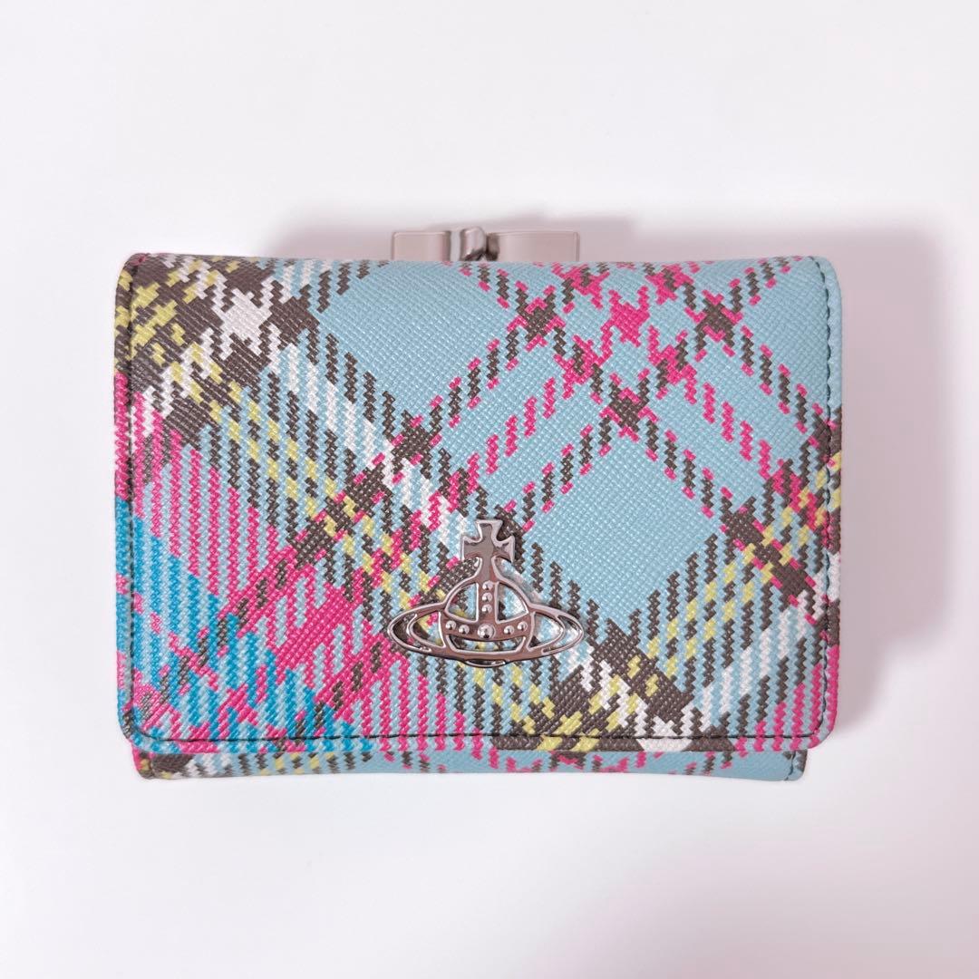 Vivienne Westwood がま口三つ折り財布　チェック