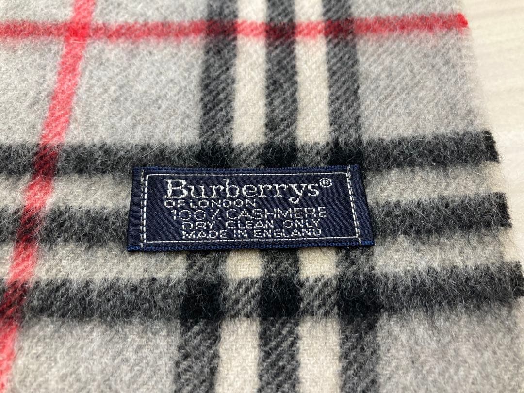Burberry チェック柄マフラー グレー カシミヤ