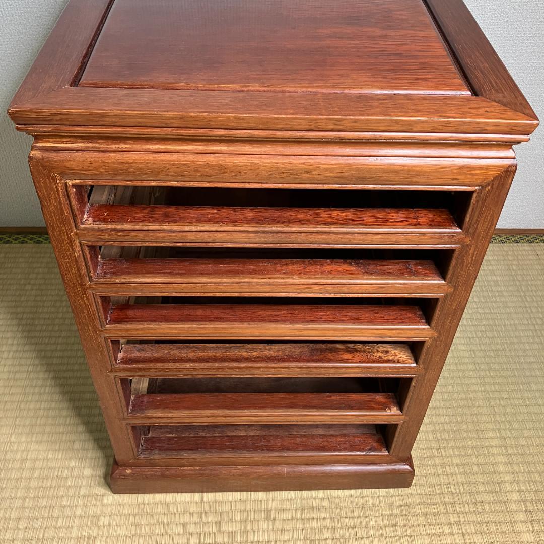 【高級】木製 レトロアンティーク 6段サイドキャビネット