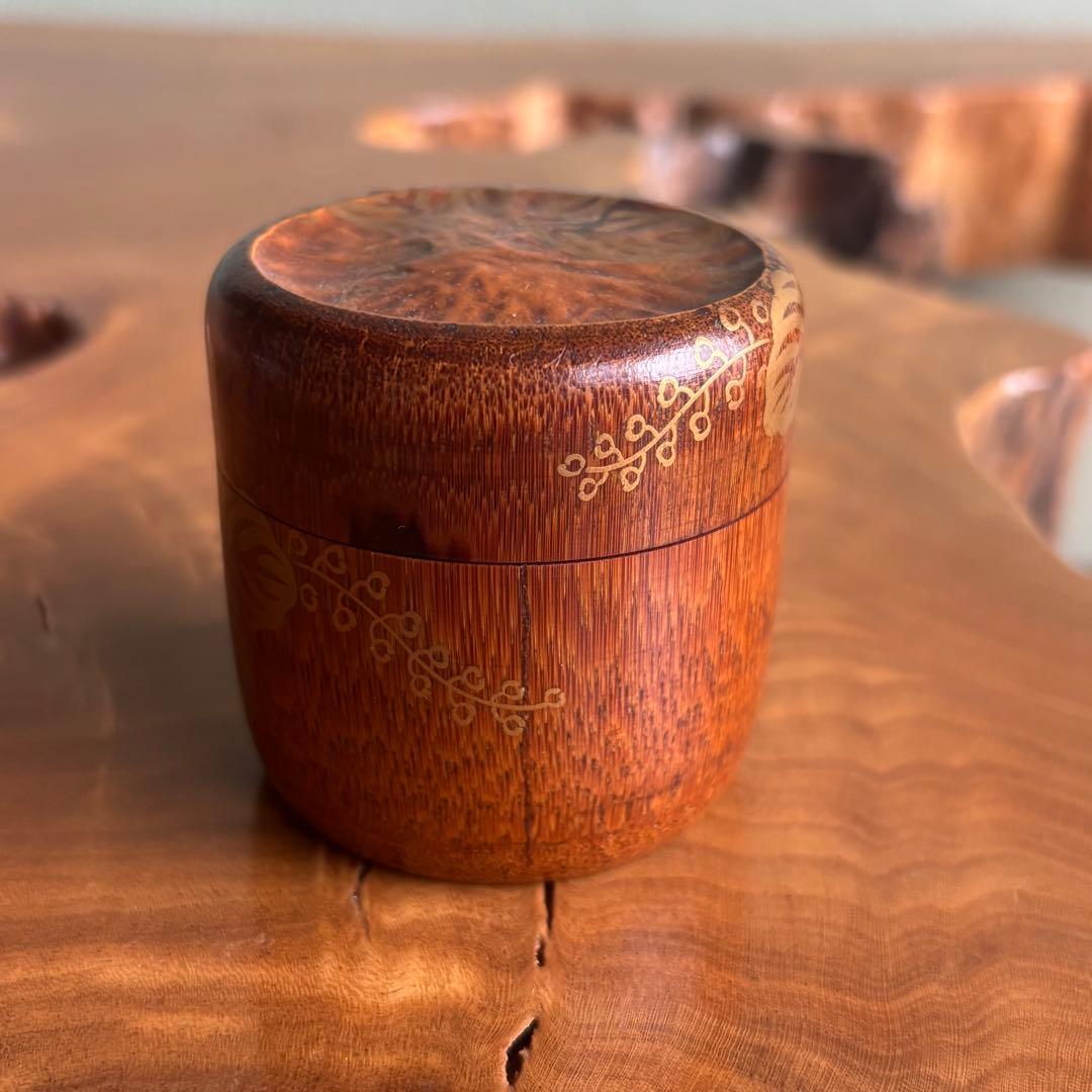 棗 竹根 蔦の葉 作家物 茶道具 共箱