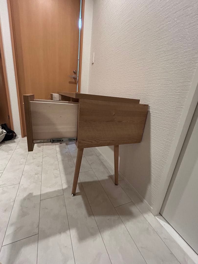 【超美品】LOWYA/木製デスク/ドレッサー/幅110cm/ナチュラルブラウン