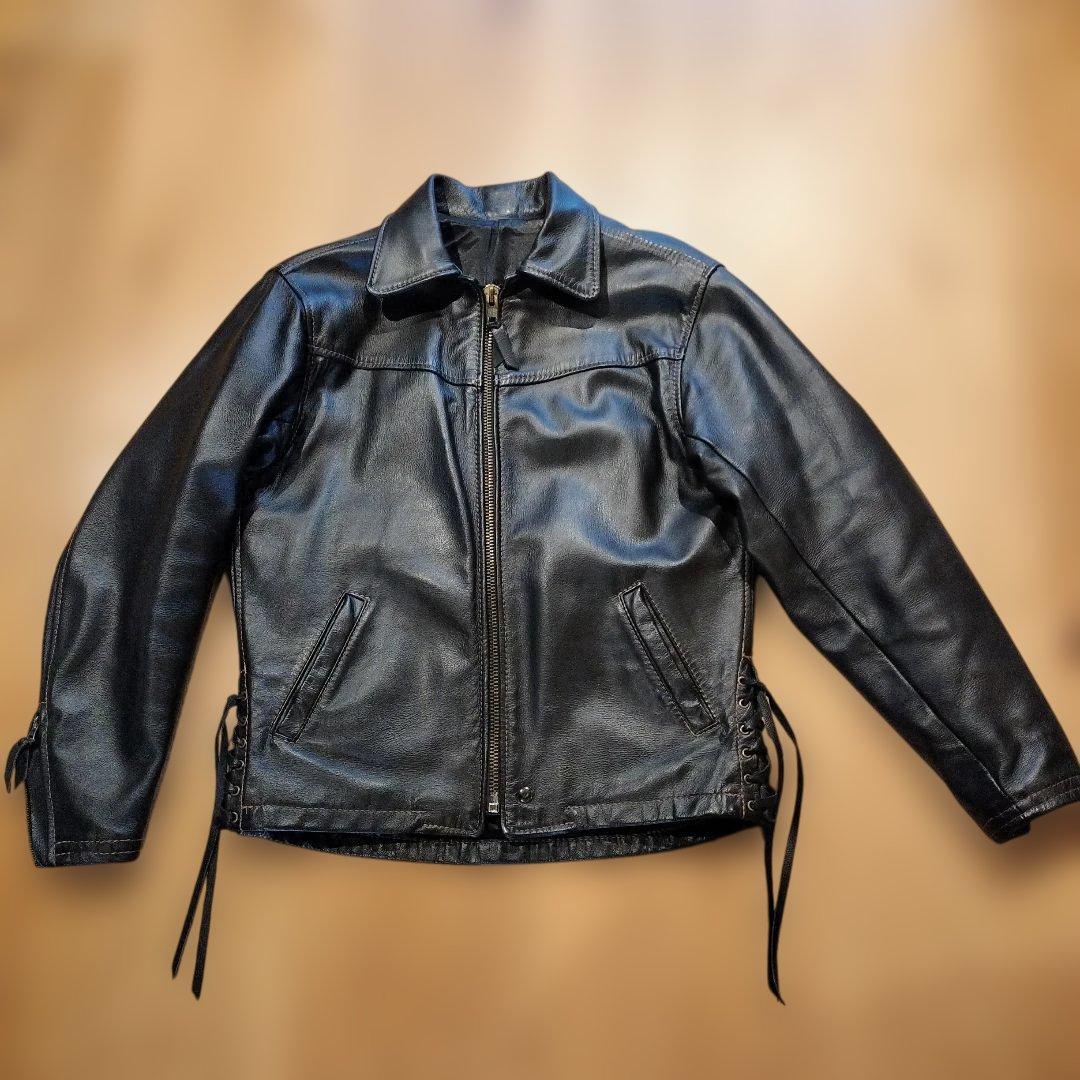 Langlitz Leathers 黒 レザー シングルライダースジャケット